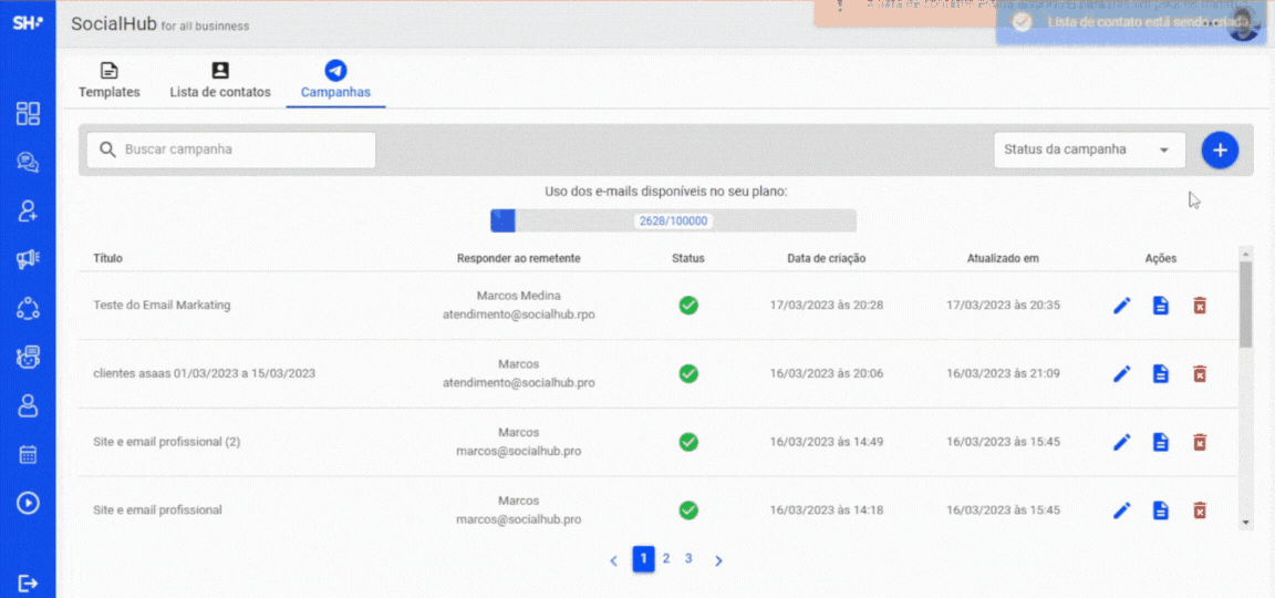 envio de campanha 1 - Socialhub - Para todos os Negócios